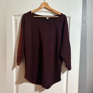New York & Company Deep Glitter Burgundy Sweater